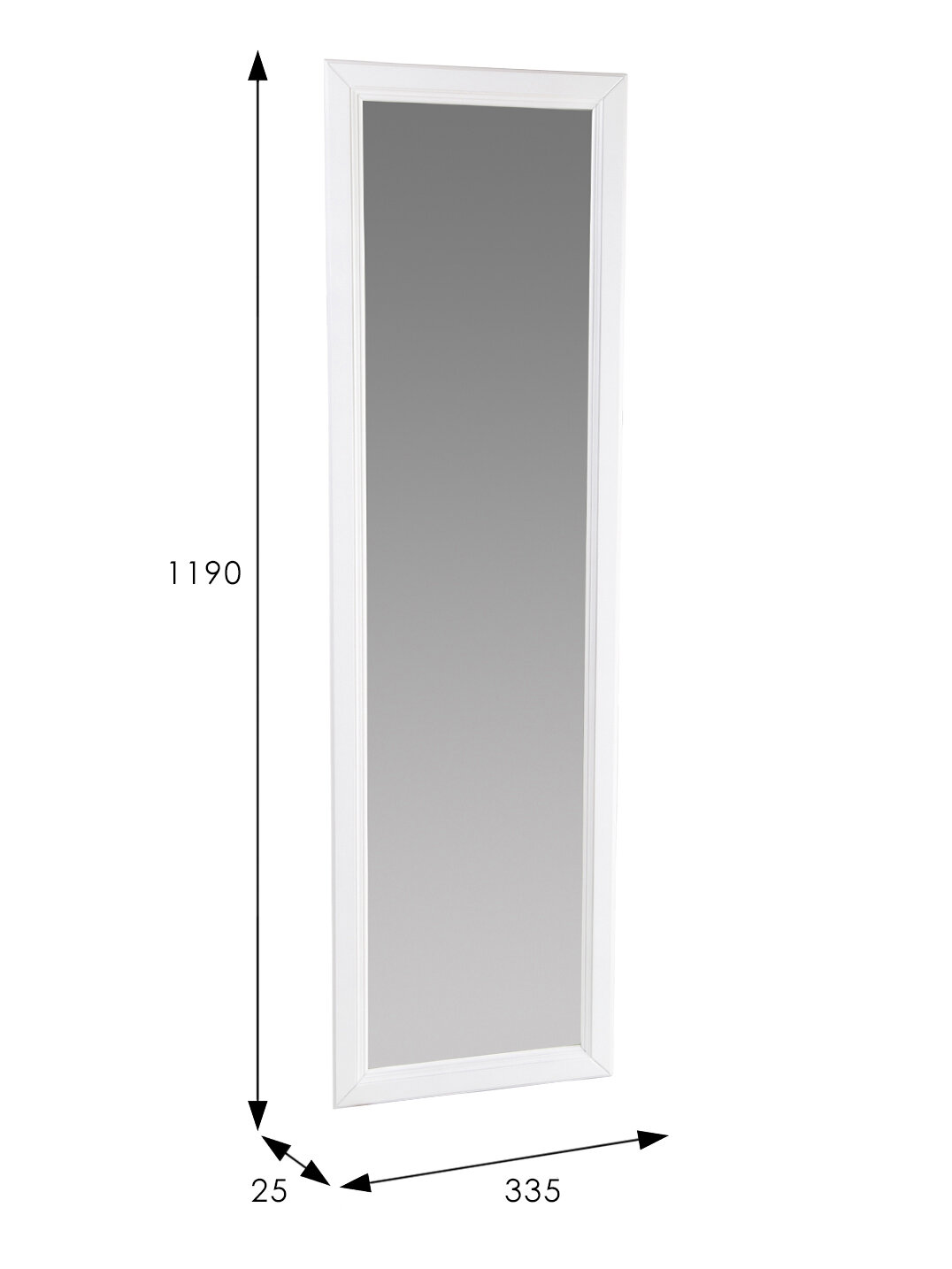 Зеркало настенное прямоугольное PASSO GIGLIO II, белая рама - фотография № 5