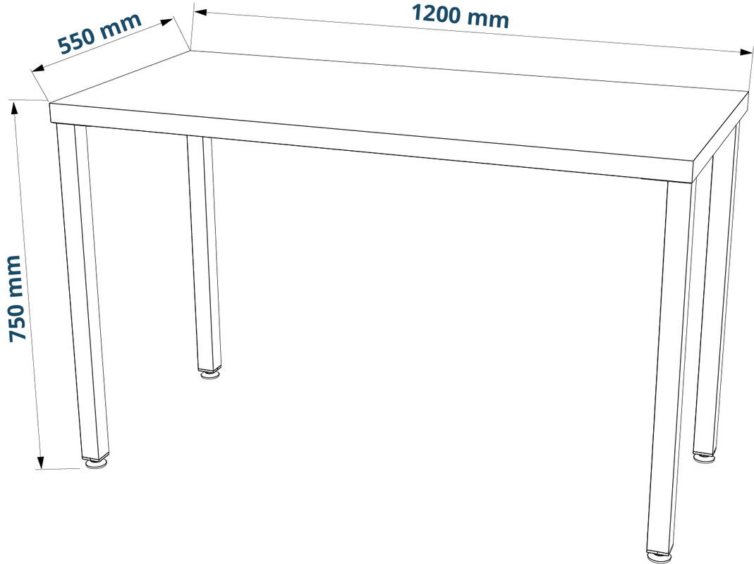 Ингар стол письменный шведский стандарт 1/ТТ 120x75x55 дуб беленый/белый