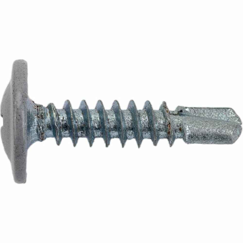 фото Саморез с прессшайбой и сверлом качественный крепеж 4,2/19 RAL7004 серая (250 шт.)