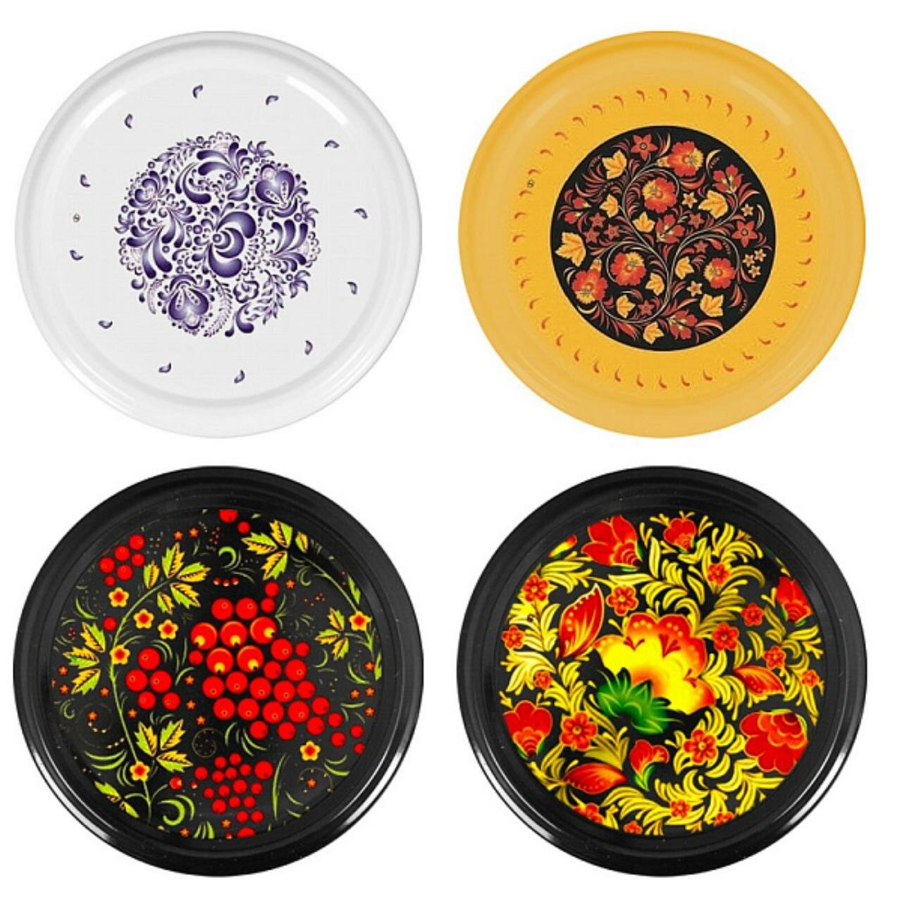 фото Крышки винтовые металлические "Русские узоры". Диаметр 82мм. Набор 10 шт. NEW