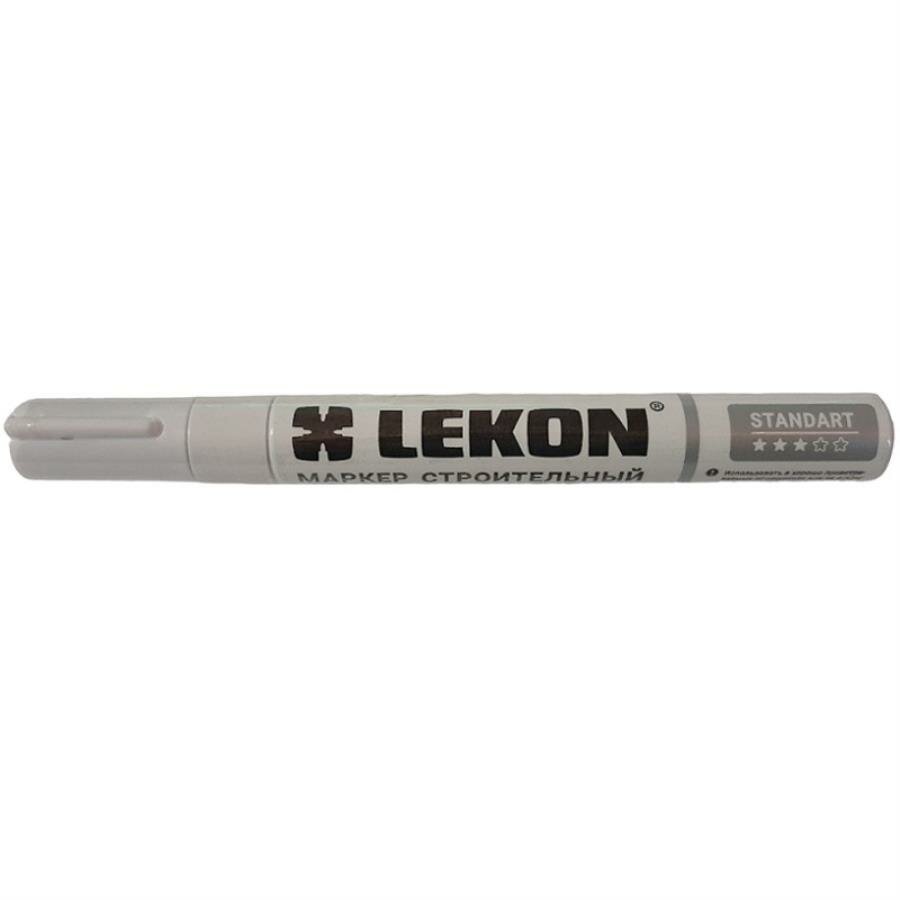 Lekon 011904 маркер с нитроэмалью строительный (белый) для разметки