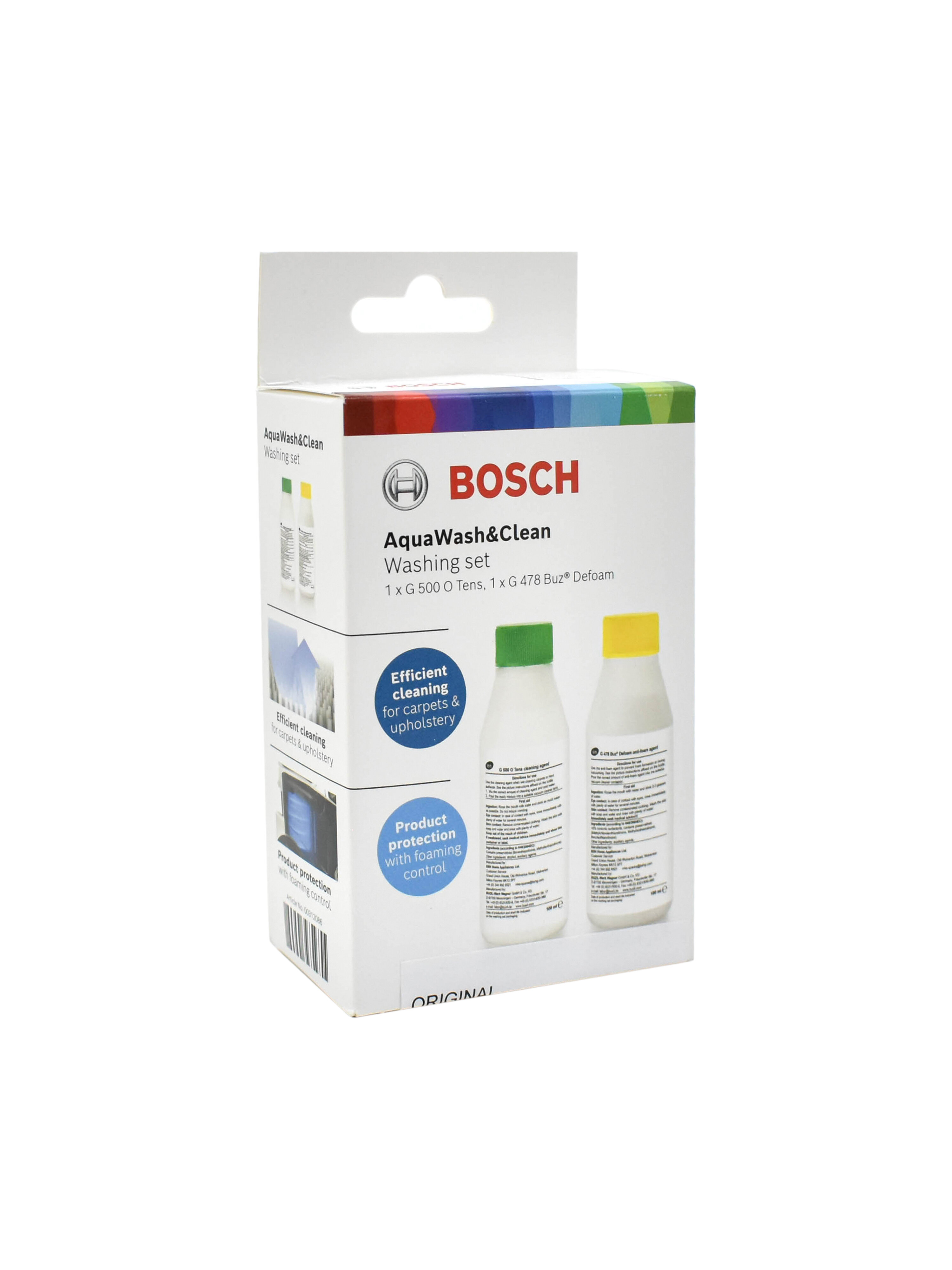 Чистящее средство для влажной уборки для пылесоса Bosch очиститель G500 100ml + пеногаситель G478 100мл