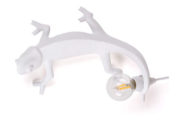 фото Настольная лампа Seletti Хамелеон поднимается наверх USB 21х14,5 h9 см, смола, белая