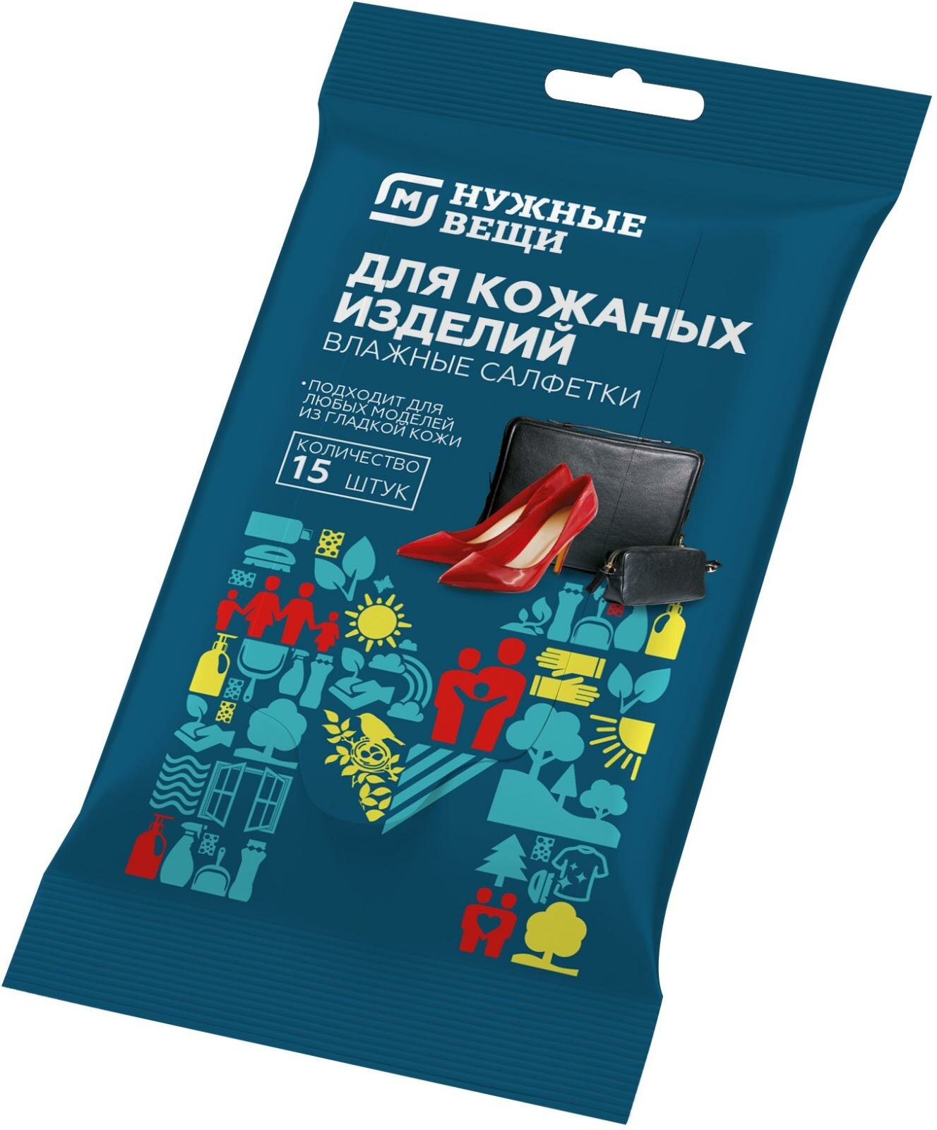 фото Влажные салфетки Магнит Мастер Блеск для обуви и кожанных изделий 15шт