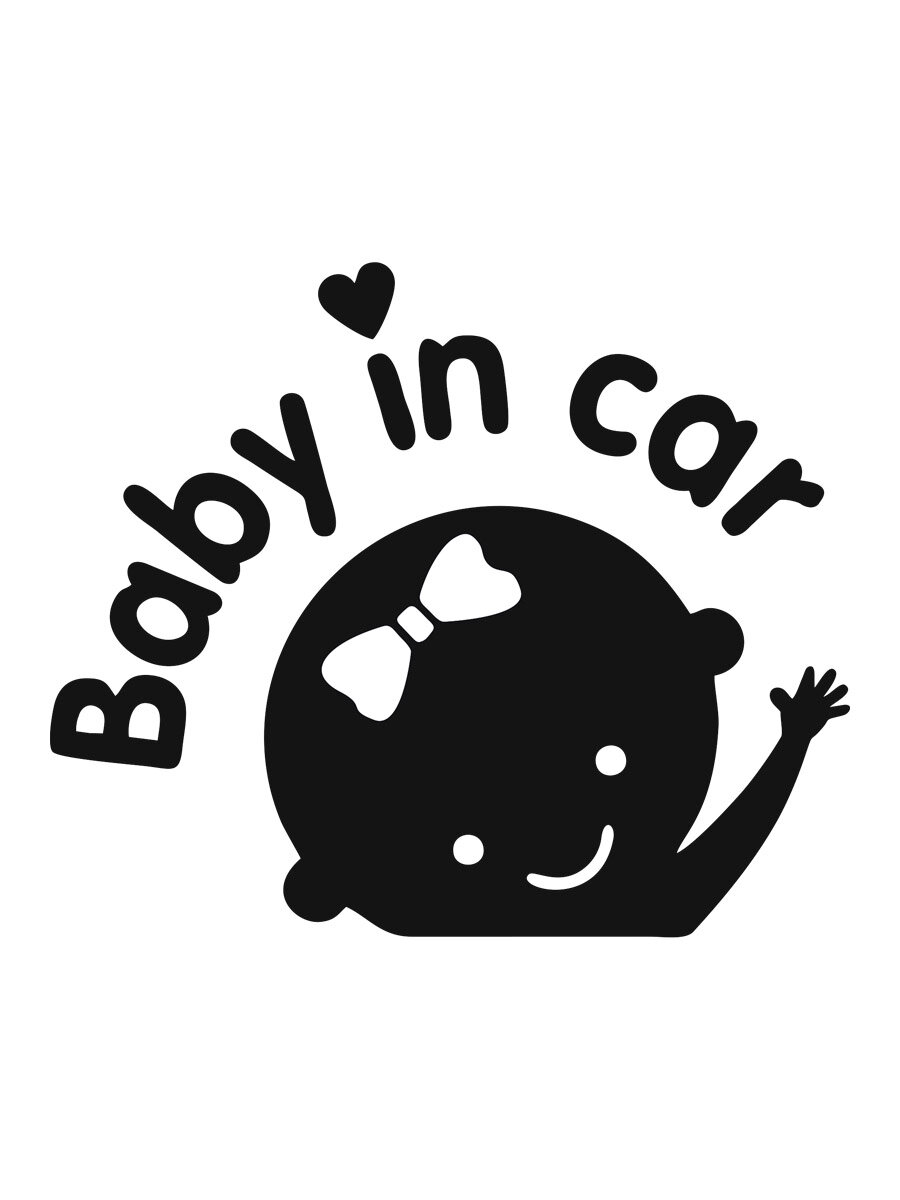 Наклейка на авто "Бэби ин кар (девочка)" на машину, на кузов, на стекло, на джип, ребенок в машине
