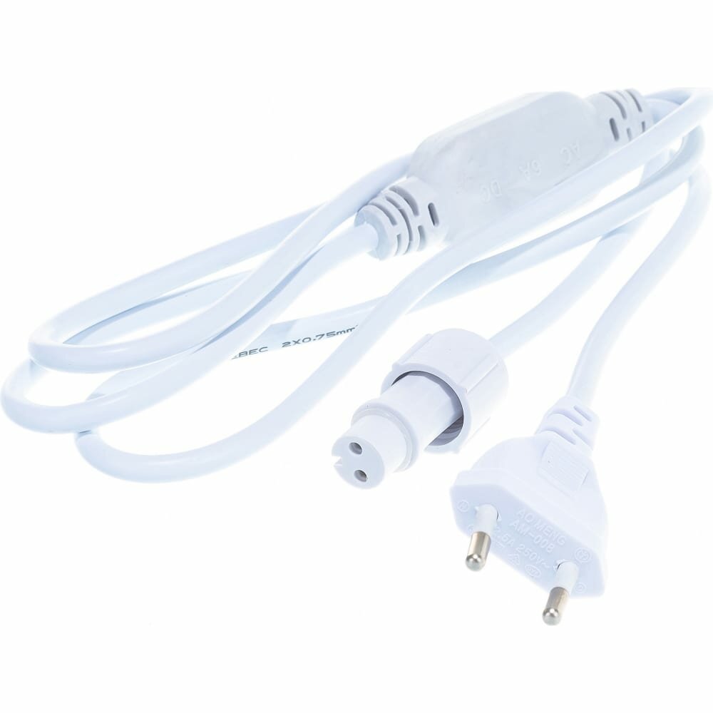 фото Neon-Night Шнур питания для уличных гирлянд ПВХ с эффектом мерцания/постоянного свечения, 230В/3А, цвет провода: белый, IP65 303-500-1