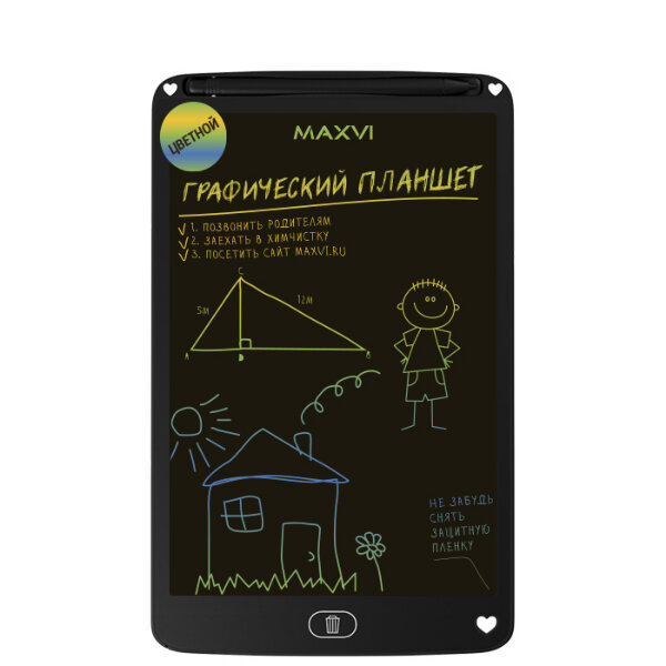 Планшет LCD для заметок и рисования Maxvi MGT-02С blue