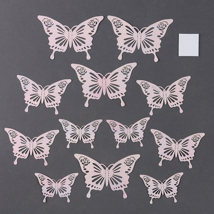 Страна Карнавалия Набор для украшения «Бабочки» набор 12 шт цвет перламутровый белый
