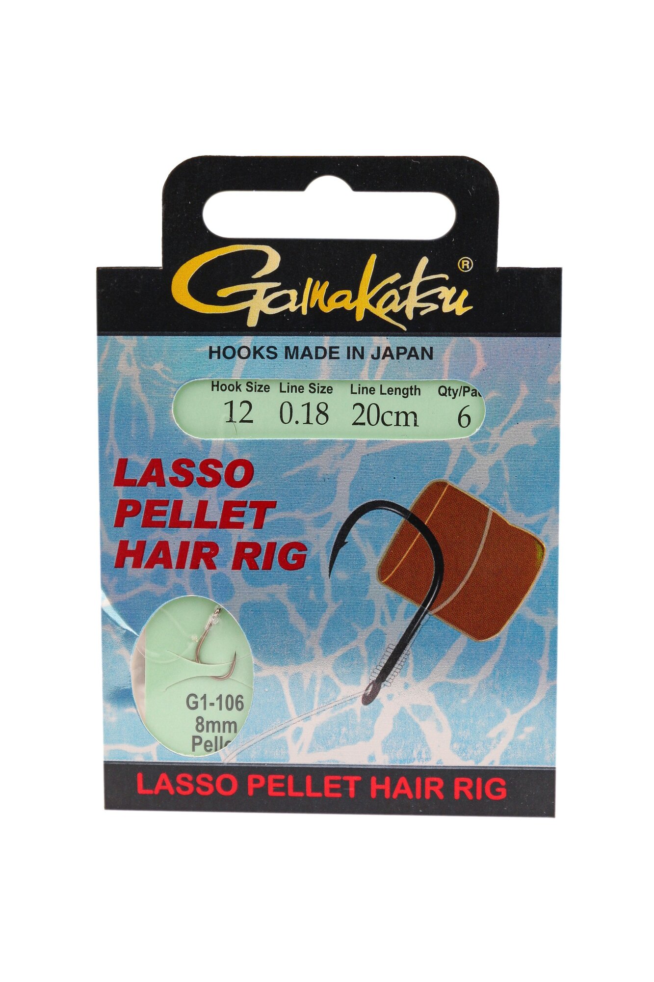Крючок Gamakatsu с поводком Booklet Lasso Hair G1-106 №12 0.18мм 20см