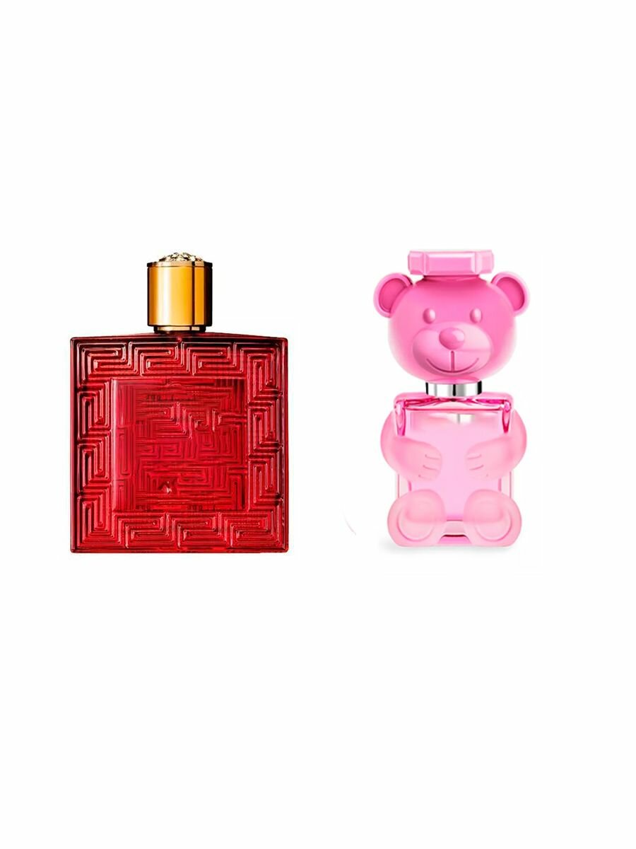 Набор туалетной воды для неё и для него по мотивам Versace Eros Flame, Moschino Toy 2 Bubble Gum 2 по 2 мл