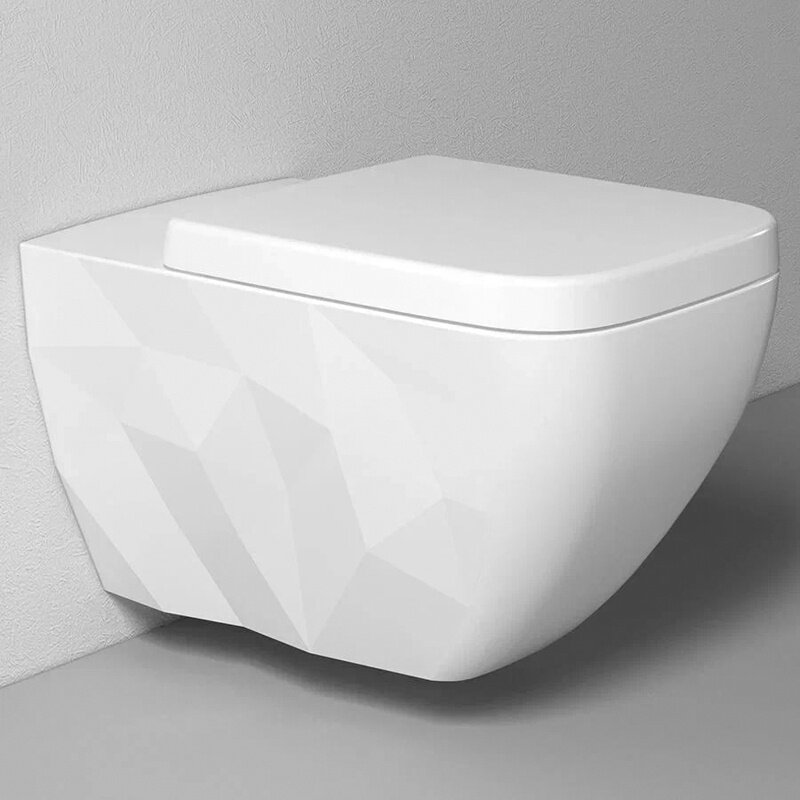 фото Bien Подвесной безободковый унитаз Bien Kristal KRKA060N1VP1W3000, с функцией биде, крышка микролифт, белый