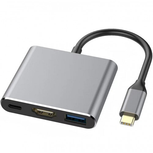 Адаптер Ks-is KS-342P USB Type C(M) в USB/HDMI/USB Type C(F) премиум