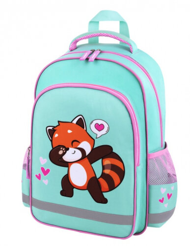 Рюкзак Пифагор 272083 SCHOOL 1 отделение 3 кармана Red panda 38x28х14 см