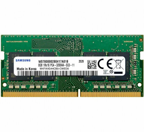 Оперативная память Samsung UNB SODIMM DDR4 8Gb 3200MHz PC-25600 1.2V (M471A1G44CB0-CWED0)