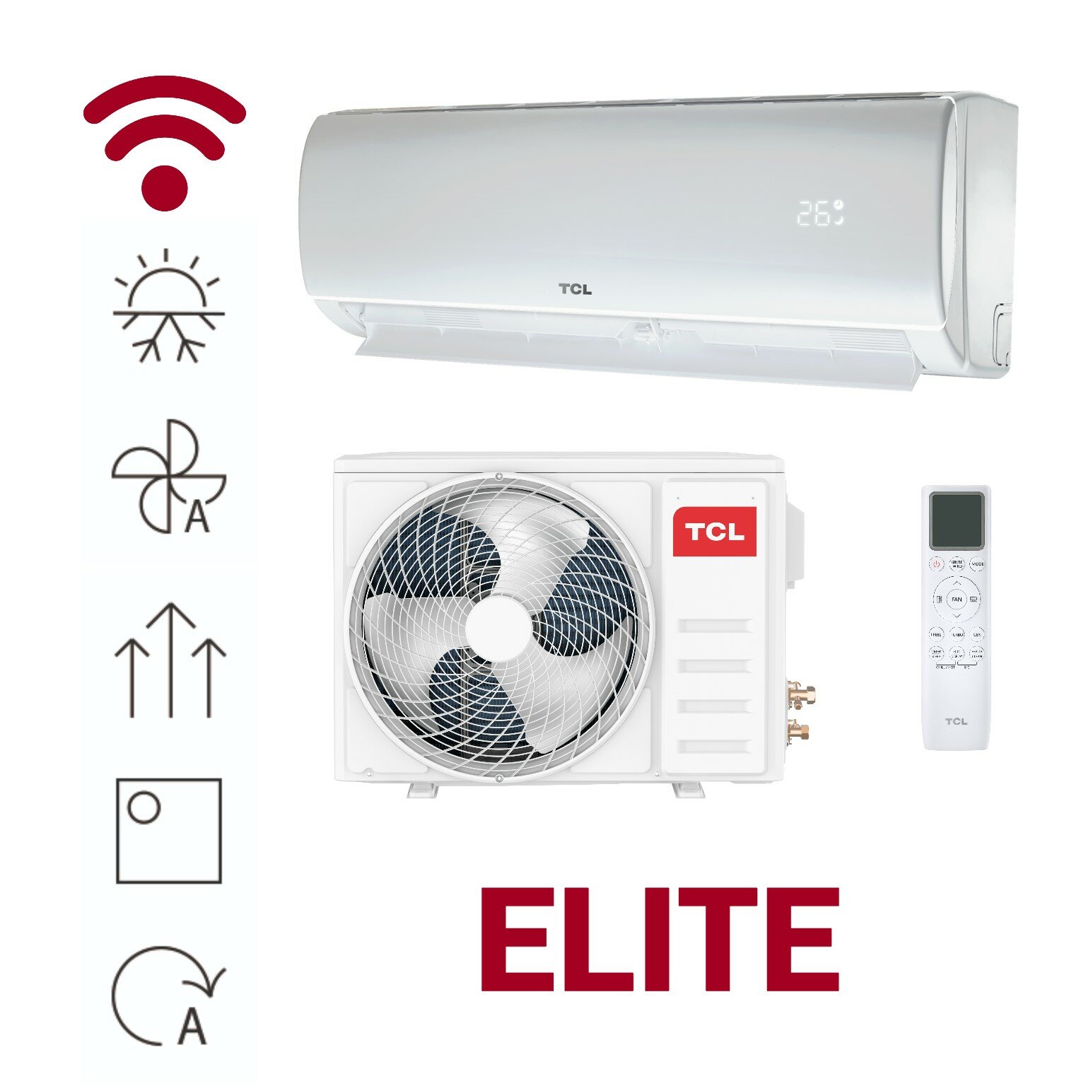 Кондиционер Сплит система с WiFi управлением, ТСL ELITE TAC-EL12ONF/R (комплект)