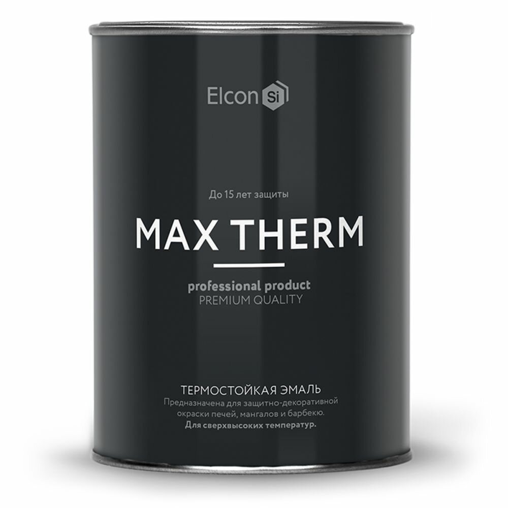Эмаль Термостойкая Elcon Max Therm 0.8кг 700°С Белый, Антикоррозионная для Защитной Окраски Печей, Котлов, Металлического Оборудования / Элкон.