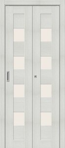 Дверь-Книжка Складная с Экошпоном Bravo Браво-23 Bianco Veralinga / Magic Fog Межкомнатная 350x2000, 400x2000мм / Браво.