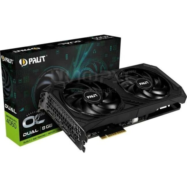 Видеокарта PALIT GeForce RTX 4060 Dual 8Gb GDDR6 128b 3DP