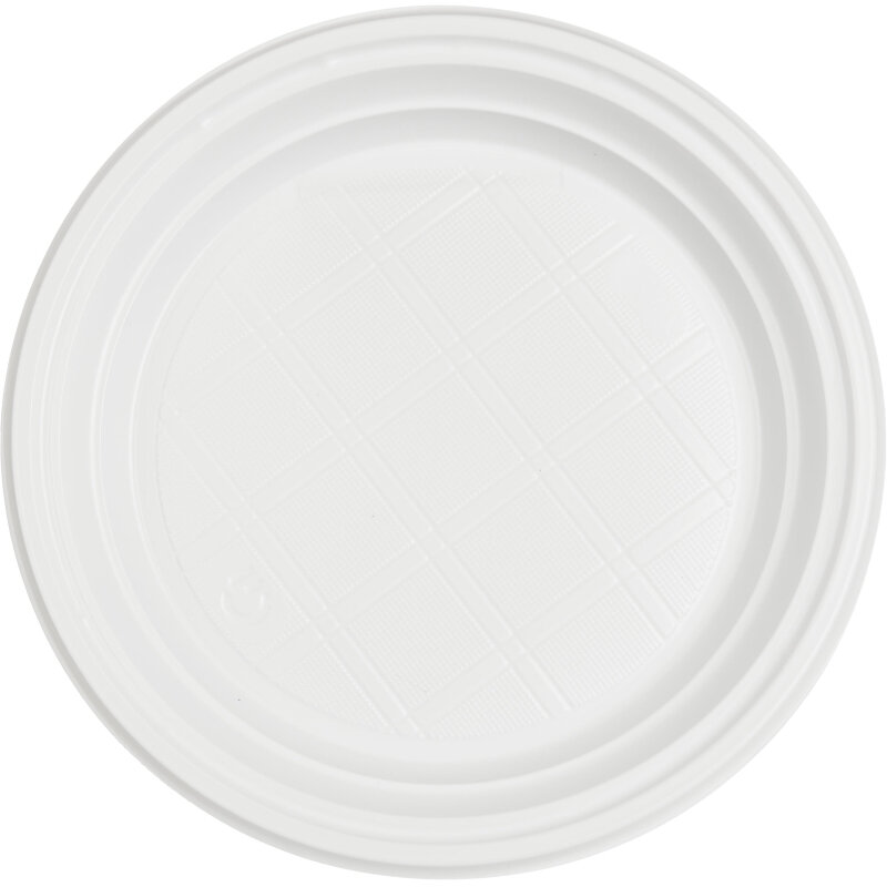 Тарелка одноразовая d=165мм, белая, ПС 2400 шт/кор (1273207) - фотография № 1
