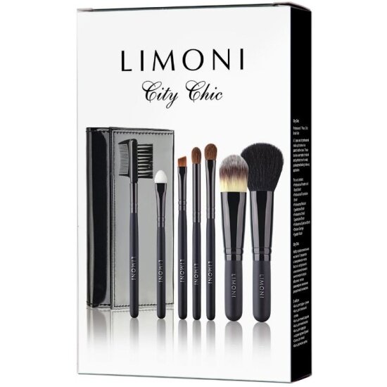 Набор кистей Limoni Professional CITY CHIC, 7 шт + чехол