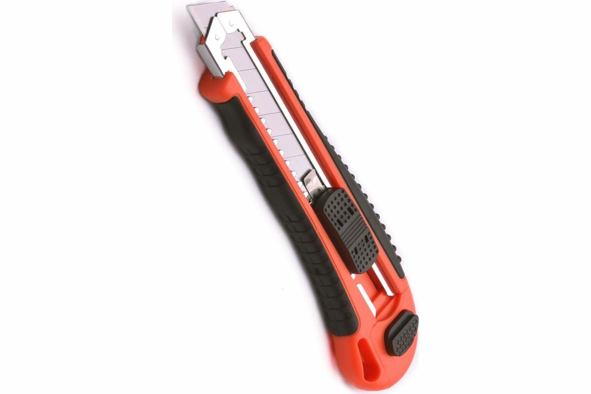 Профессиональный строительный нож HARDEN 18мм с 3 запасными лезвиями в комплекте 570312