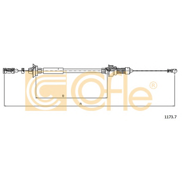 COFLE 92.1173.7 трос а Fiat (Фиат) Ducato (Дукато) ds 2.5-2.5 tds-2.5t degr-2.8 tds 94-