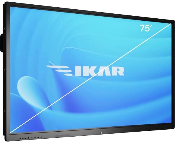 Панель Ikar 75 ИП 75-214-410 черный IPS LED 8ms 16:9 DVI HDMI M/M Cam матовая 1200:1 400cd 178гр/178гр 3840x2160 VGA DP UHD USB 70кг (RUS)