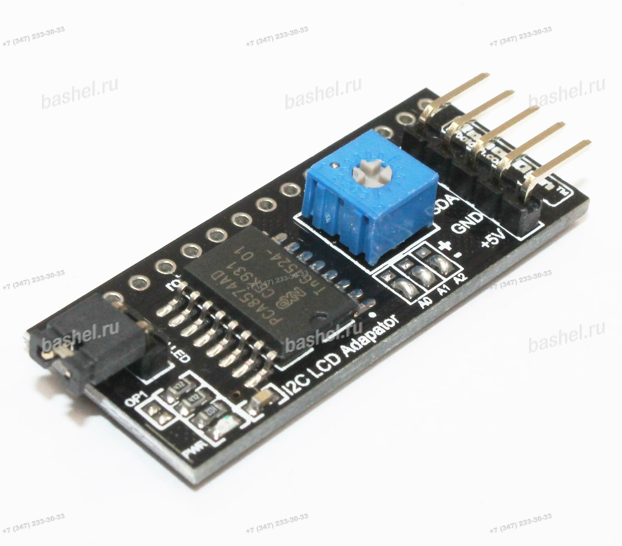 I2C serial LCD text module, Адаптер интерфейсный, RobotDyn, для текстового LCD экрана 16x2, 16x4, 20x2, 20x4 электротовар