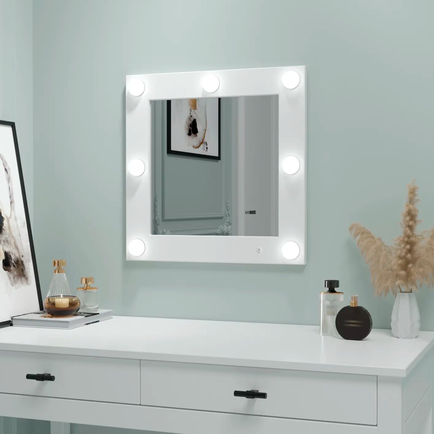 фото Зеркало декоративное Inspire Визаж квадрат 50x50 см