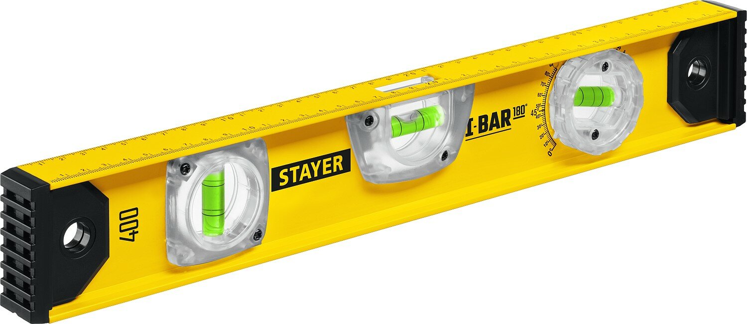 STAYER I-Bar 180˚ 400 мм двутавровый уровень с поворотным глазком (3470-040)