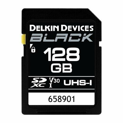 Карта памяти Delkin Devices Black SDXC 128GB UHS-I U3 V30 R/W 90/90 МБ/с