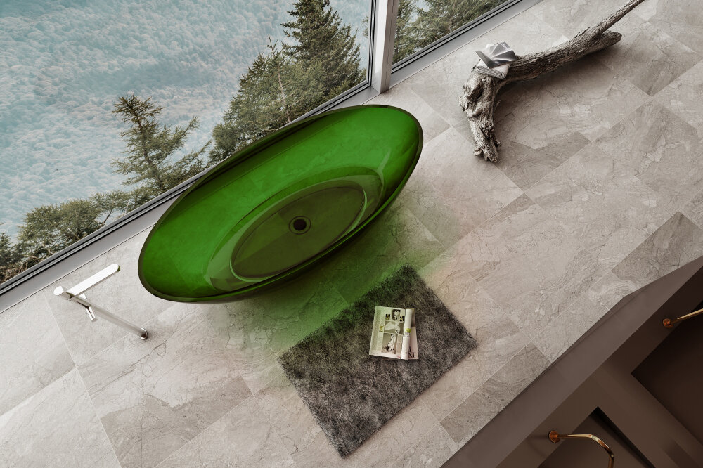 Ванна Abber Kristall прозрачная зеленая - фото №3