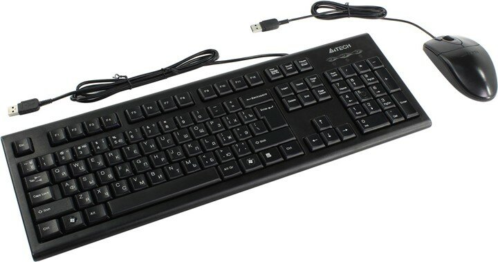 Комплект клавиатура+мышь A4Tech KR-8520D Black USB