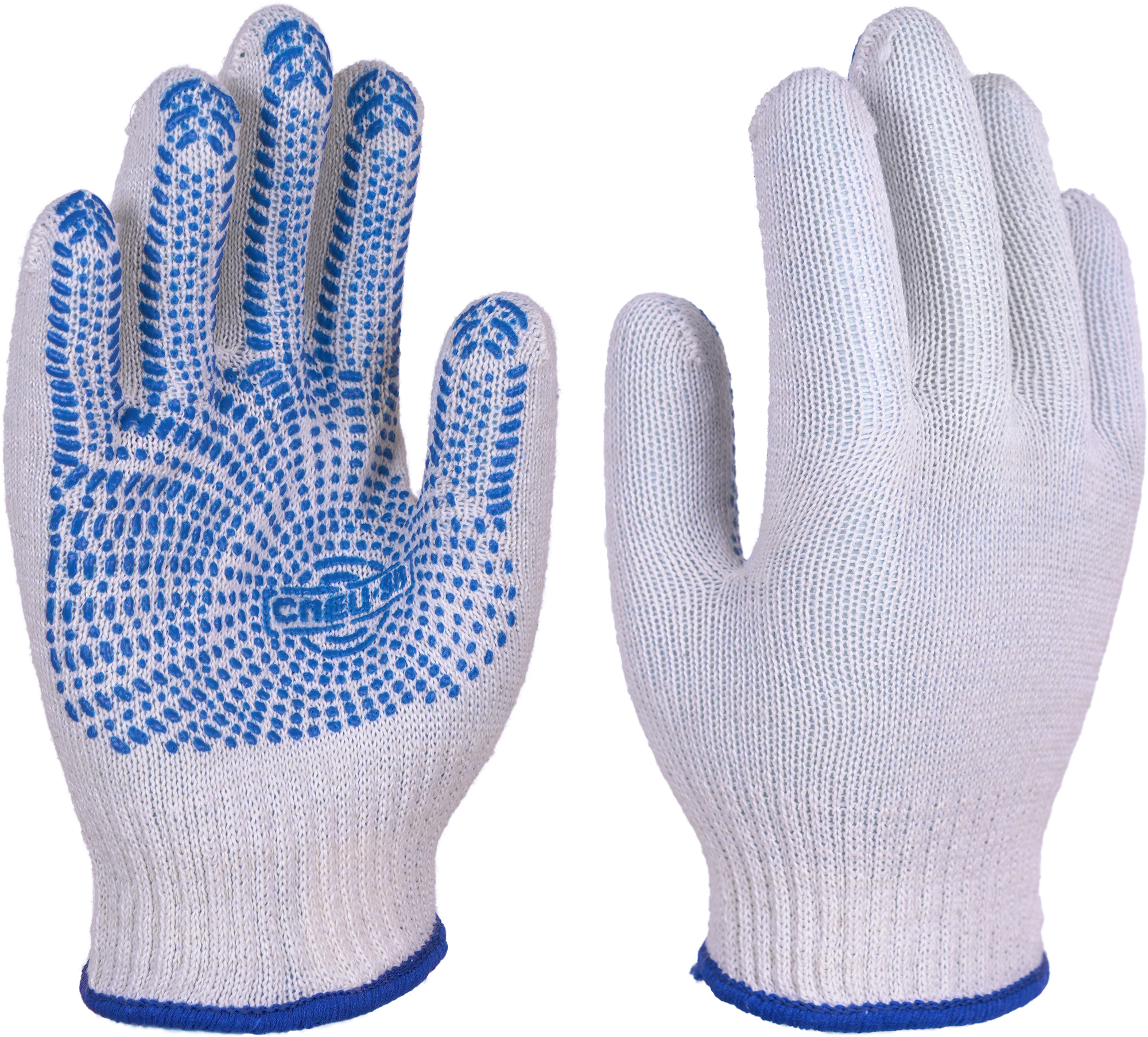 фото Перчатки х/б 10кл. с ПВХ спец-sb сеть, белые (10 пар), Пер 063