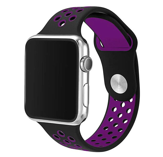 Ремешок Apple Watch 38/40/41 mm Perforated Sport Band Black/Violet