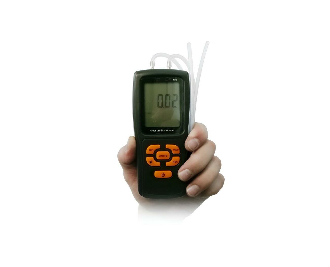 Hti-GM-520 (EU) (O44568CI) цифровой дифференциальный манометр от 0 до ±3500 кПа для измерения разностного давления газовых сред воздуха воды