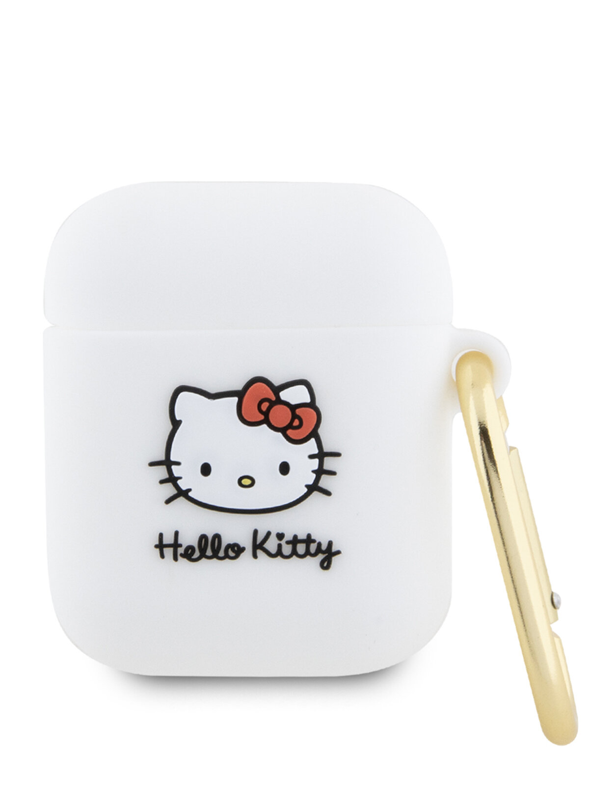 Hello Kitty для Airpods 1/2 чехол Liquid silicone 3D Rubber Kitty Head White
