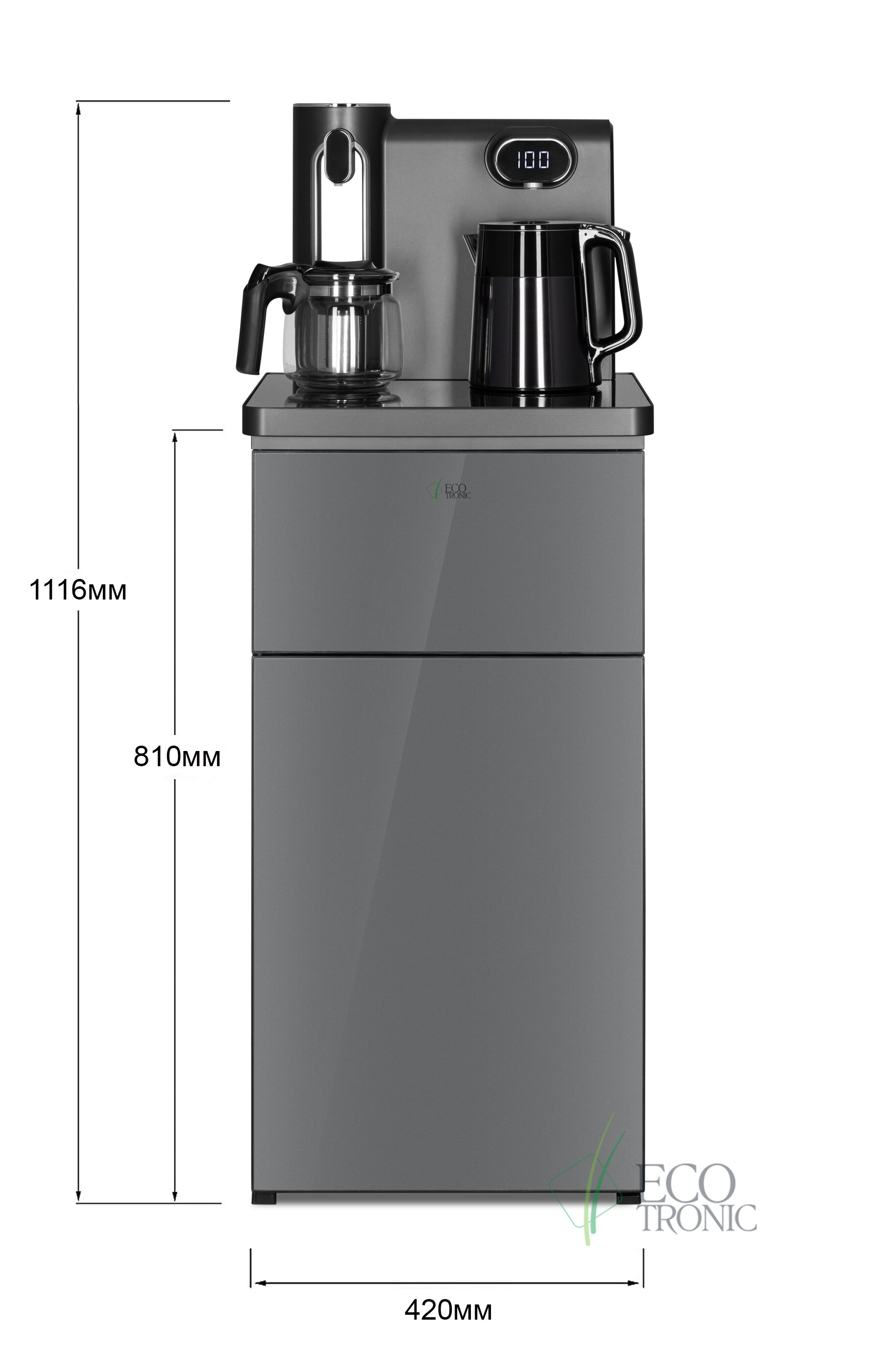 Кулер с чайным столиком Тиабар Ecotronic TB41-LE graphite