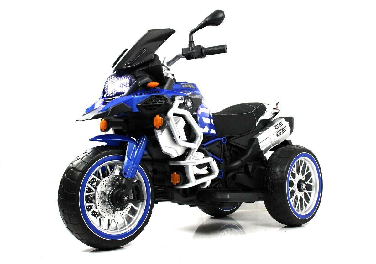 Детский электромотоцикл М111БХ синий (RiverToys)