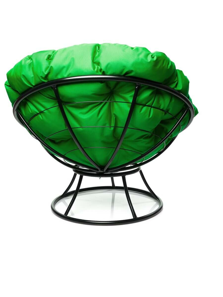 Кресло "Папасан" без ротанга чёрное / зеленая подушка M-Group - фотография № 2
