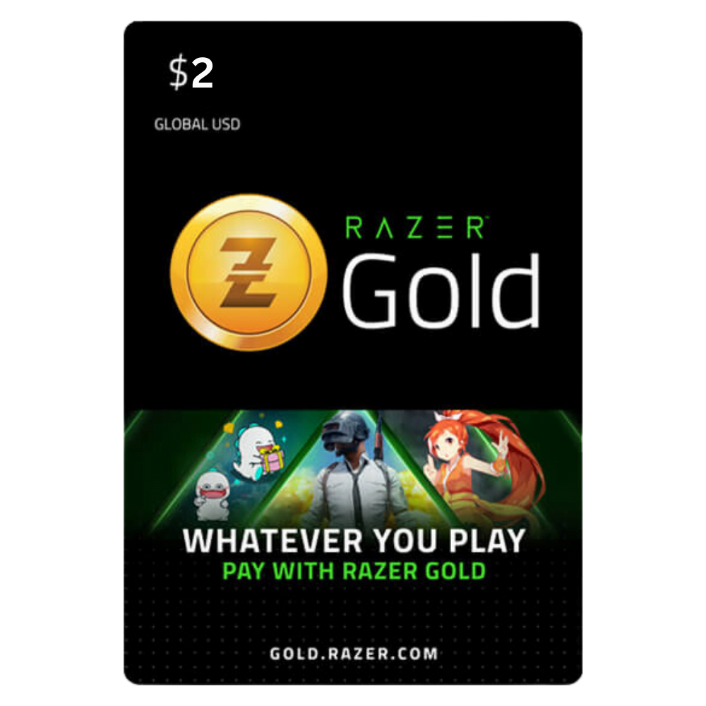 Код пополнения Razer Gold Card номиналом 2 USD Gift Card 2$ регион США