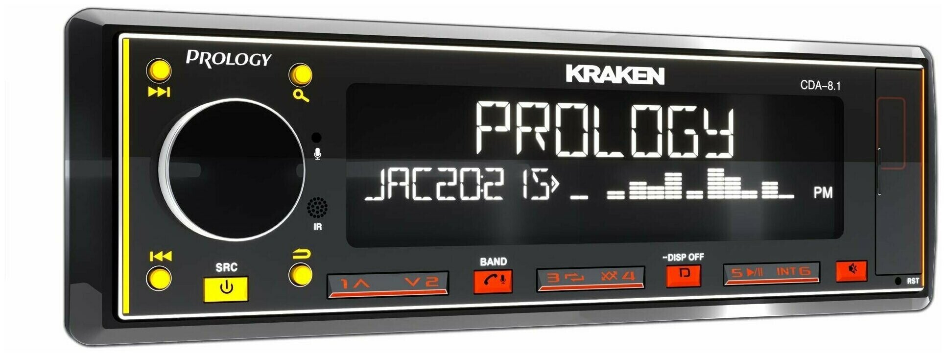 Автомагнитола PROLOGY CDA-8.1 KRAKEN FM/USB/BT ресивер с мощностью 8х65 Вт