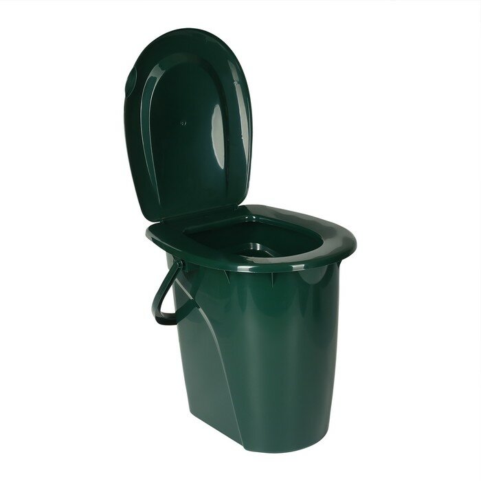 Ведро-туалет, h = 40 см, 24 л, съёмный стульчак, зелёное - фотография № 2