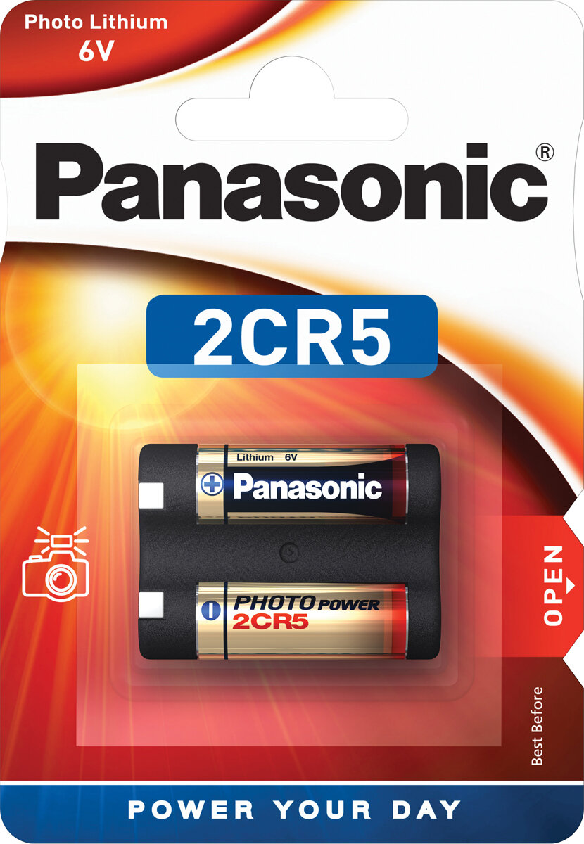 Батарейки Panasonic 2CR-5L/1BP цилиндрические литиевые Lithium Power в блистере 1шт