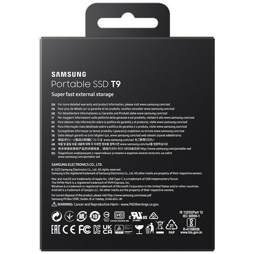 Внешний накопитель Samsung T9 SSD USB 3.2 1Tb Black (Черный) MU-PG1T0B/WW — фото 7