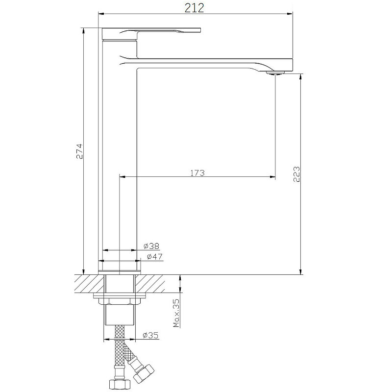 Смеситель для раковины Orange Vesper M10-121b - фото №2