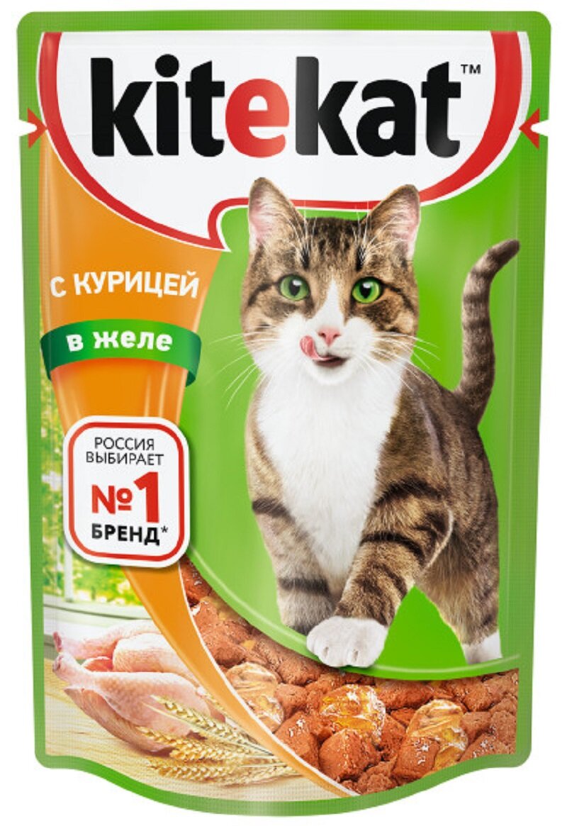 Kitekat влаж. корм для кошек Курица в желе 85г - фотография № 3