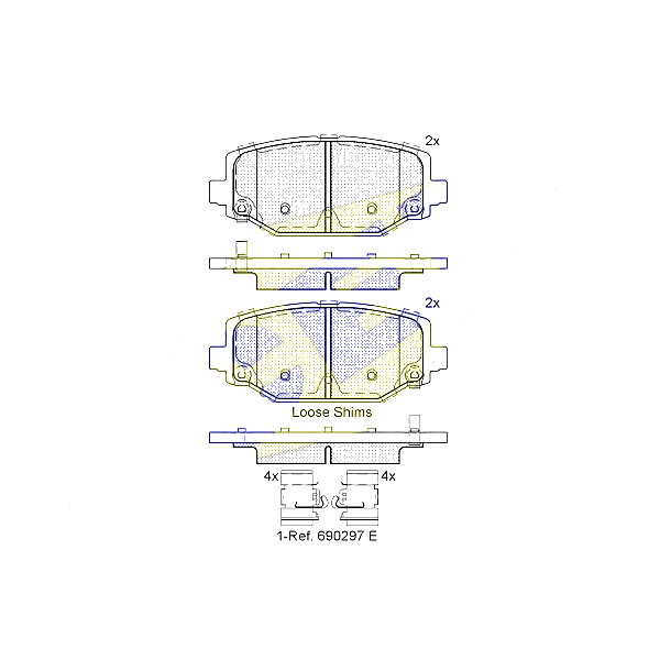 ICER 182053 (68144209AA / 68159526AA / 68159526AB) колодки дисковые задние\ Chrysler (Крайслер) Voyager (Вояджер)