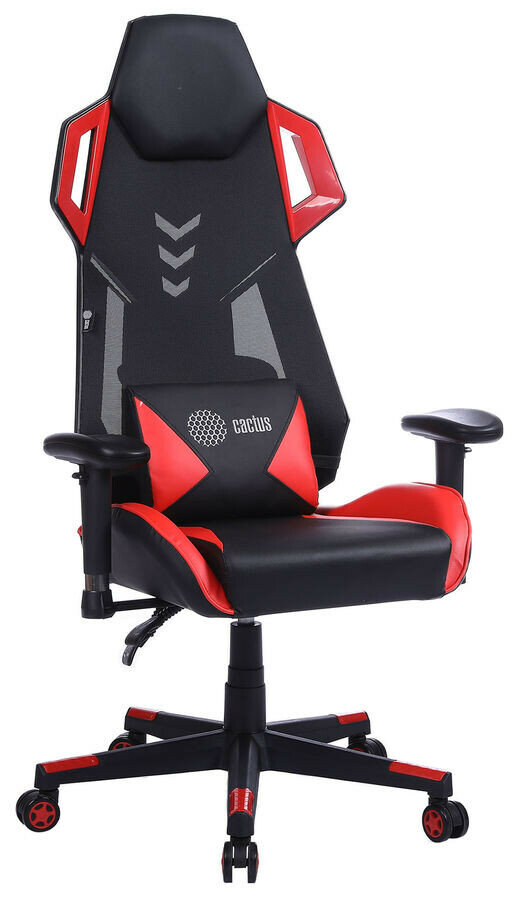 Кресло игровое CACTUS CS-CHR-090BLR черный/красный/красный