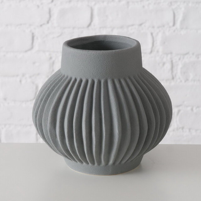 Boltze Керамическая ваза Лануарно 18 см серая 2028603